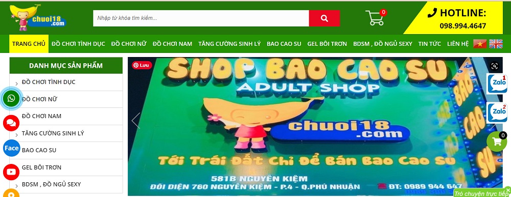 shop đồ chơi tình dục lớn nhất Việt Nam